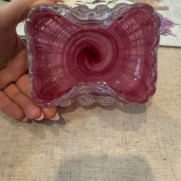 Elegant Cranberry Glass Bowl - Picture 2 of 5